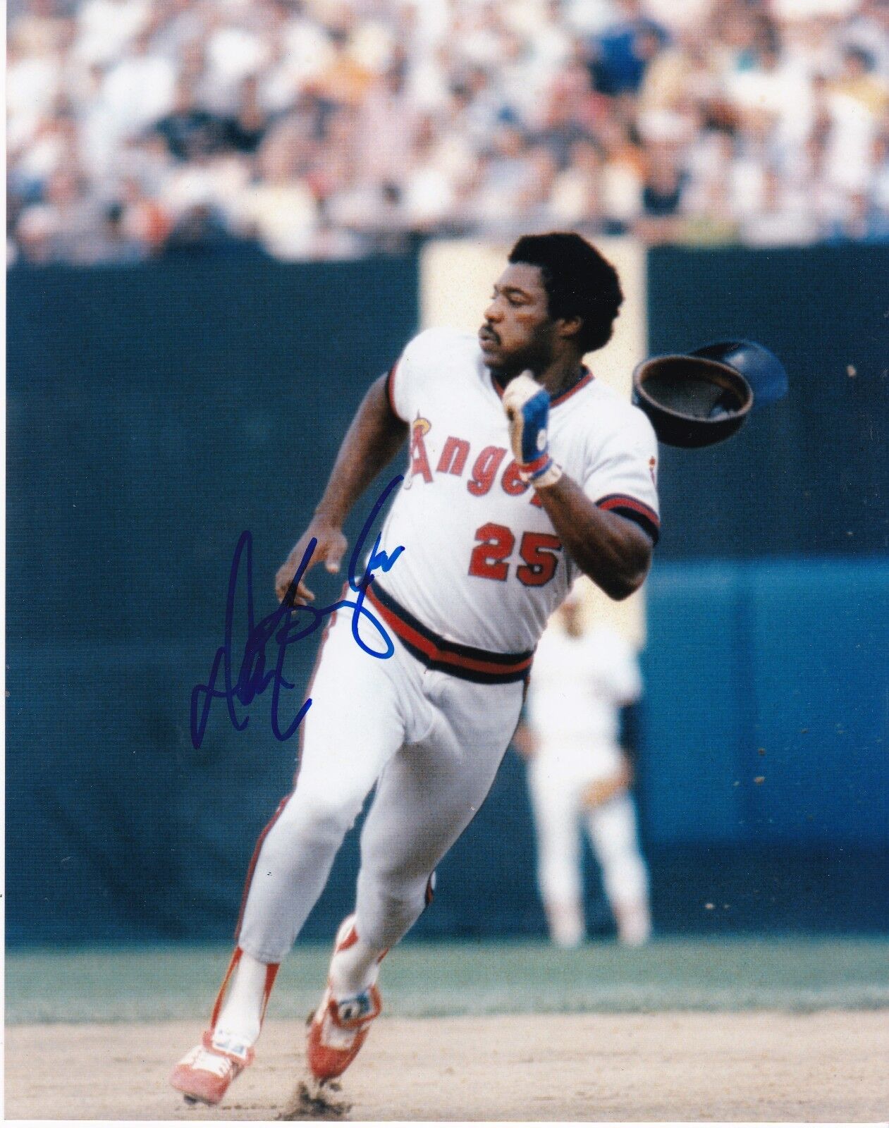 DON BAYLOR CALIFORNIA ANGELS ACTION SIGNED 8x10