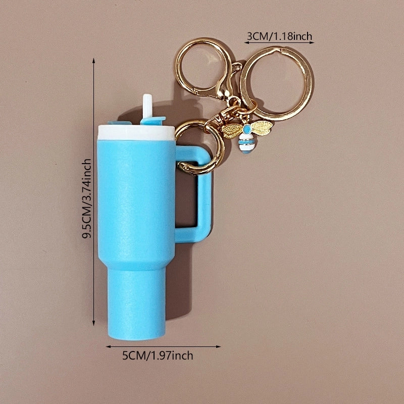 Minimalist Cup Bee Plastic Unisex Bag Pendant Keychain
