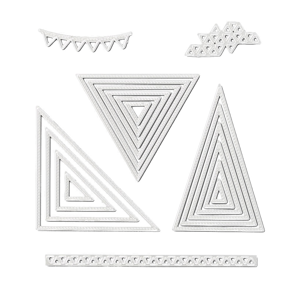 

Metal Cutting Dies Stencils Stamps Triangle Series Embossing for DIY Craft, Cutting die + seal - st0302a1+h5633, 501 Original