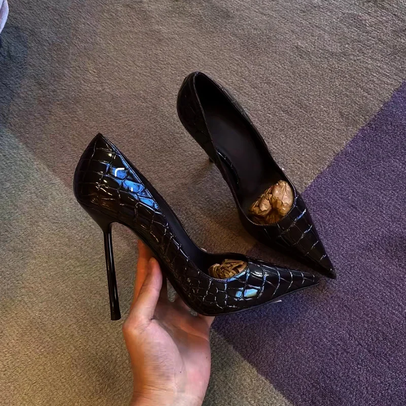 Breakj Breakj High-Heeled Shoes Black High-Grade Nude New Autumn Temperament Niche Design Patent Leather Single Shoes Fine High Heels Women