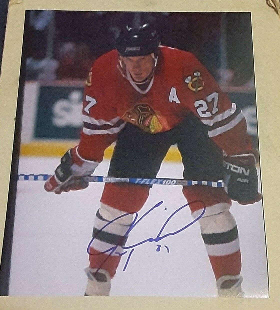 JEREMY ROENICK CHICAGO BLACKHAWKS HOCKEY SIGNED AUTOGRAPHED 8X10 Photo Poster painting COA NHL 3