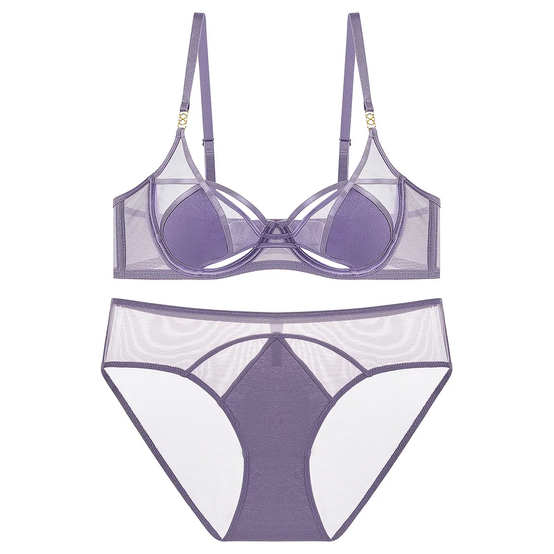 Churchf French Pure Sexy Underwear Underwear Set Of Women's Small Breasts Together To Show A Large On-Thunder To Prevent The Thin Breathable Bra