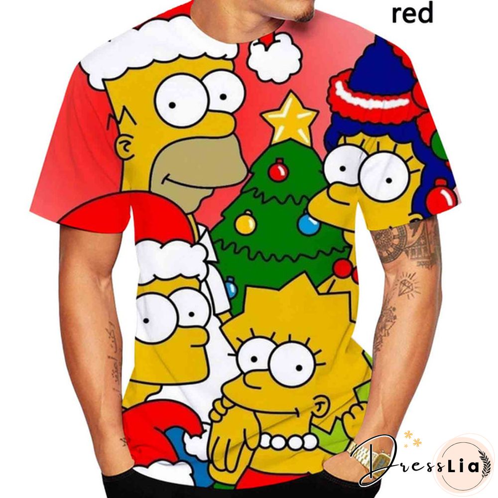 New Fashion 3D Print the Simpsons Cool T-shirt Men/women Short Sleeve Unisex Round Neck Tees
