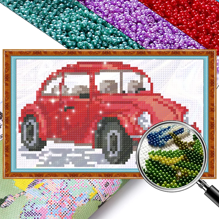 Car-9CT Bead embroidery-21*12cm