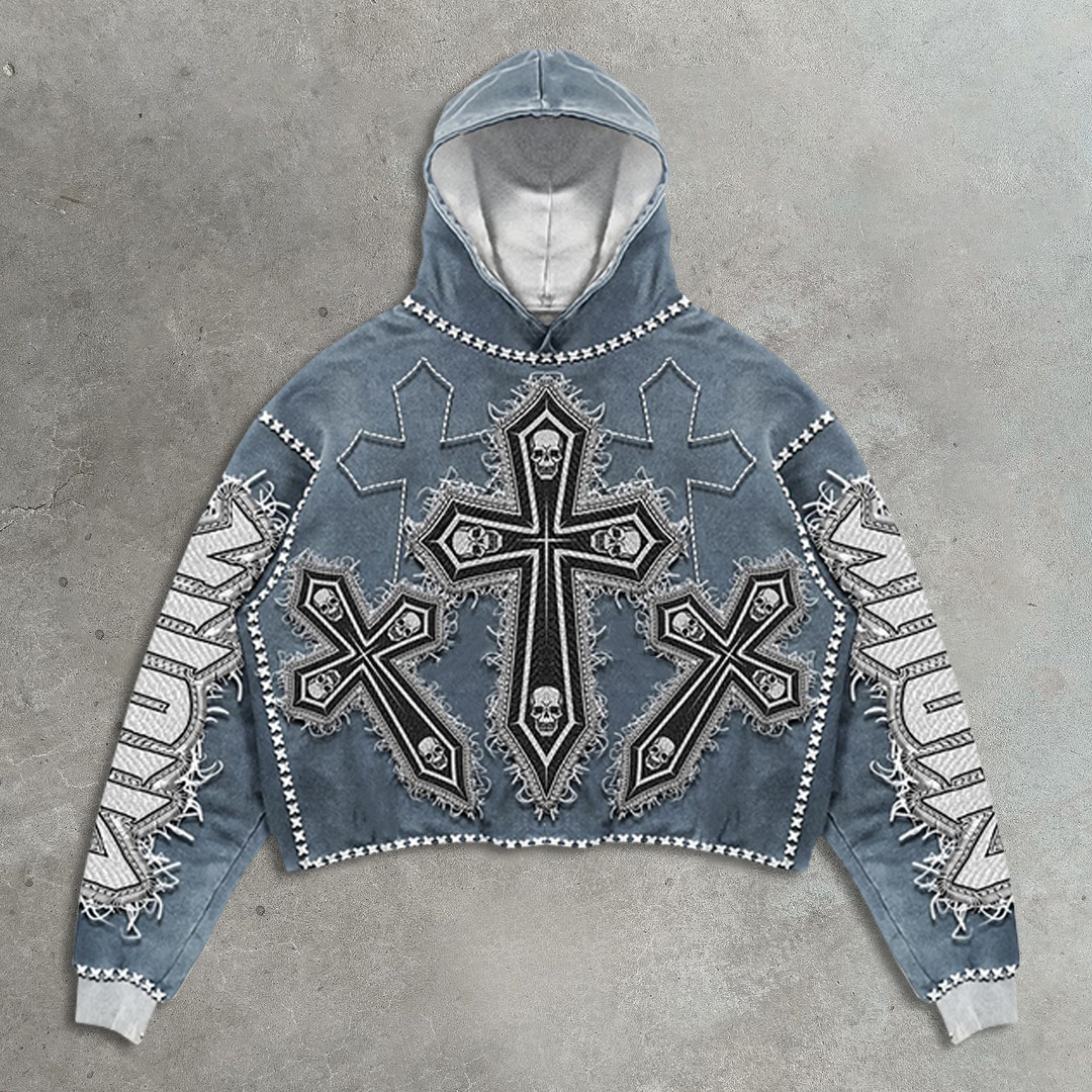 Cross Skull Casual Street Hoodie