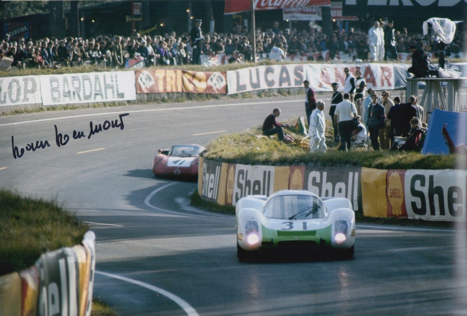 Hans Herrmann Hand Signed Porsche 12x8 Photo Poster painting 9.