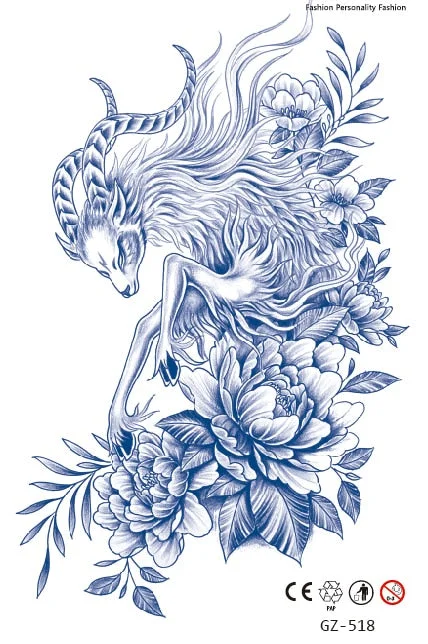 Temporary Tattoo Sticker Skull Wing Flower Cross Juice Ink Lasting Girl Women Chest Neck Hand Finger Fake Small Tatoo Hot Sale