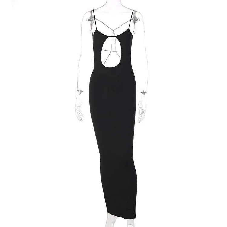 Promsstyle Hollow out backless maxi slip evening dress Prom Dress 2023
