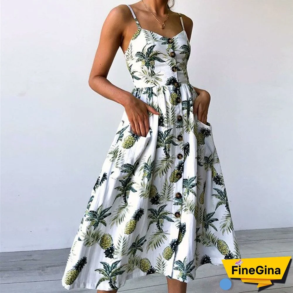 Sexy Suspender Button Backless Dress Women Y2k Dress Summer Clothing For Women Vestidos De Mujer