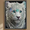 【Clearance Sale】White Tiger-Partial Special Shaped Diamond Painting 30*40CM