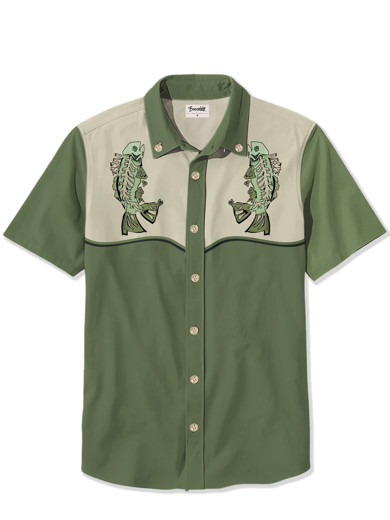 Walking Fish Bone - 100% Cotton Shirt