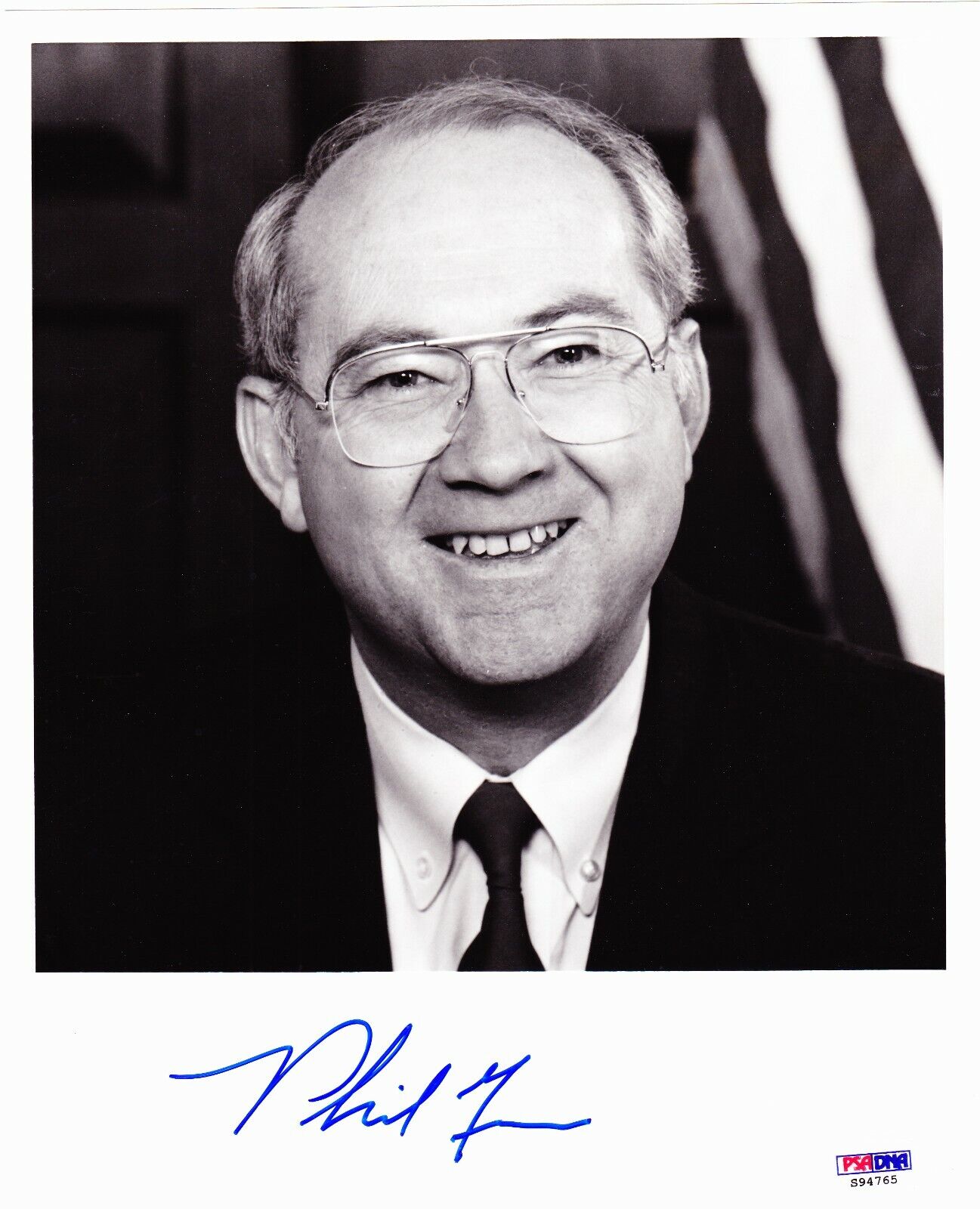 Phil Gramm signed 8x10 color Photo Poster painting-Texas Senator & Congressman PSA