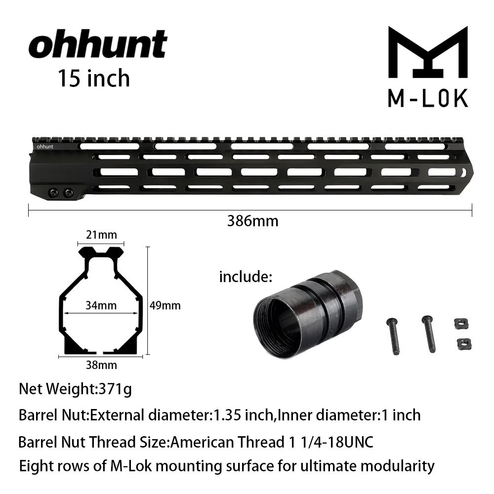 ohhunt ® AR15 Free Float M-LOK Handguard 