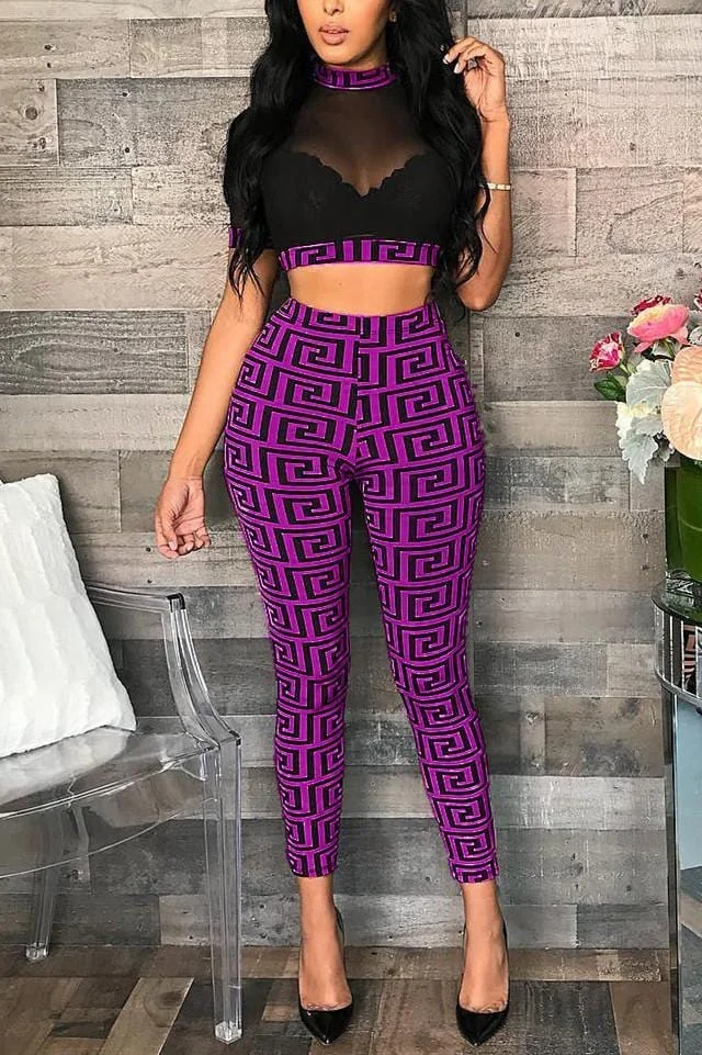 Sexy Fashion Printing Pants Set