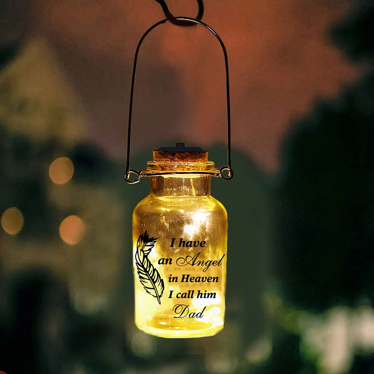 Memorial Jar Night Light I Have an Angel In Heaven LED Lamp