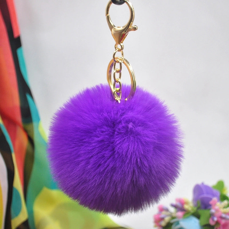 Cute Solid Color Alloy Cloth Women’s Keychain