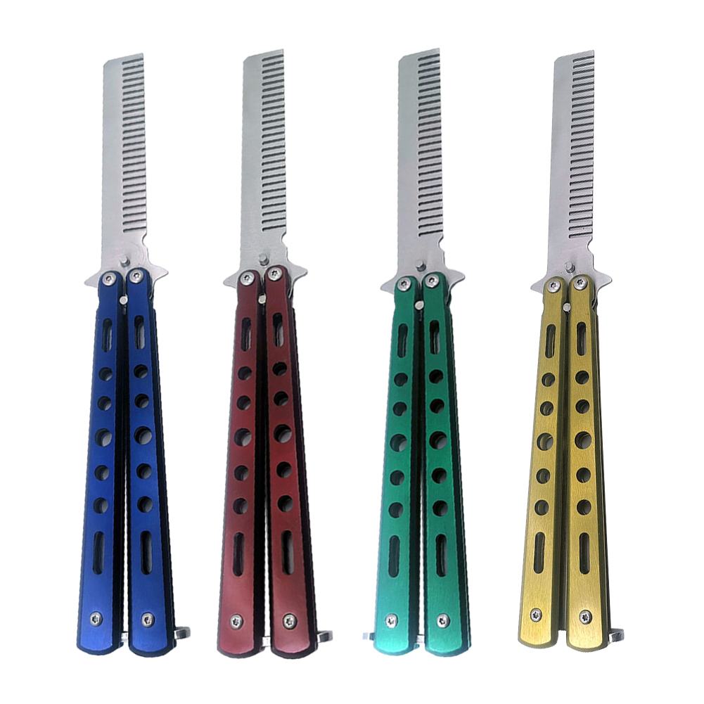 

Sharp Butterfly Knife Practice Comb Skill Training Beard Moustache Brush, Blue, 501 Original