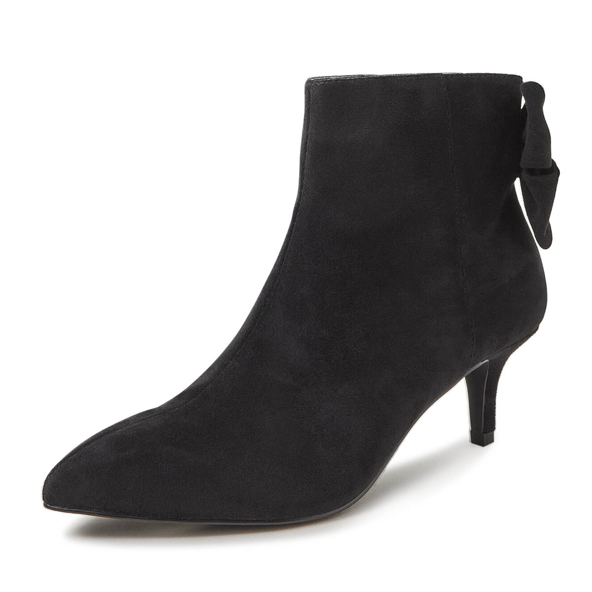 Classic Pointed Toe Pencil Heel Zip Black Ankle Boots for Women Nicepairs