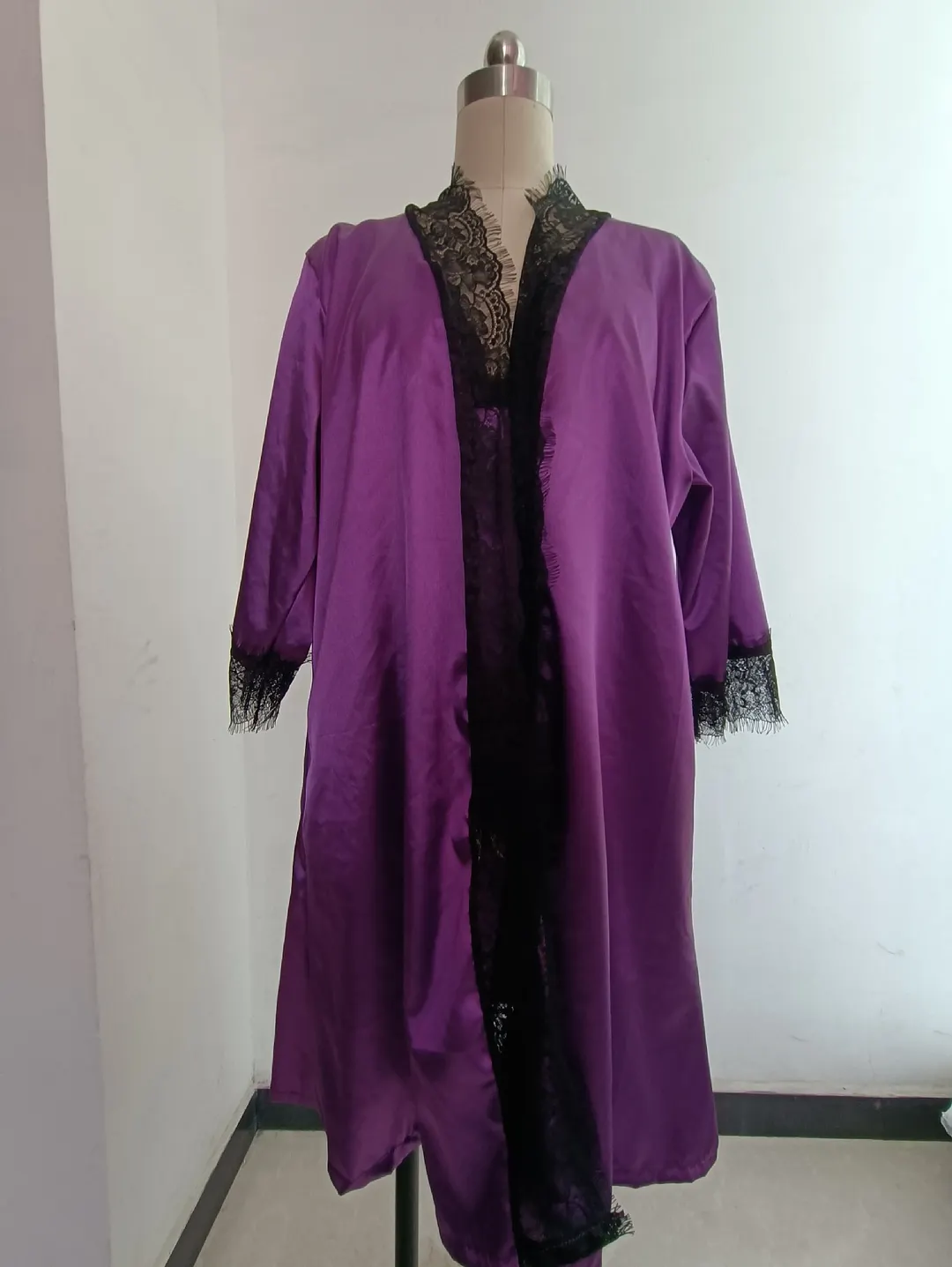 Churchf Large-Size Four-Piece Set With Chest Cushions Sexy Slings Home Lace Pajamas Casual Home Pajamas