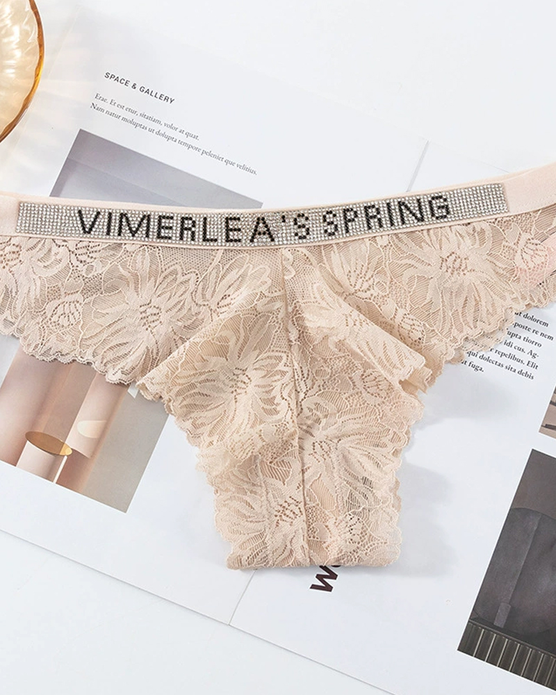 Sexy Rhinestone Waistband Panties