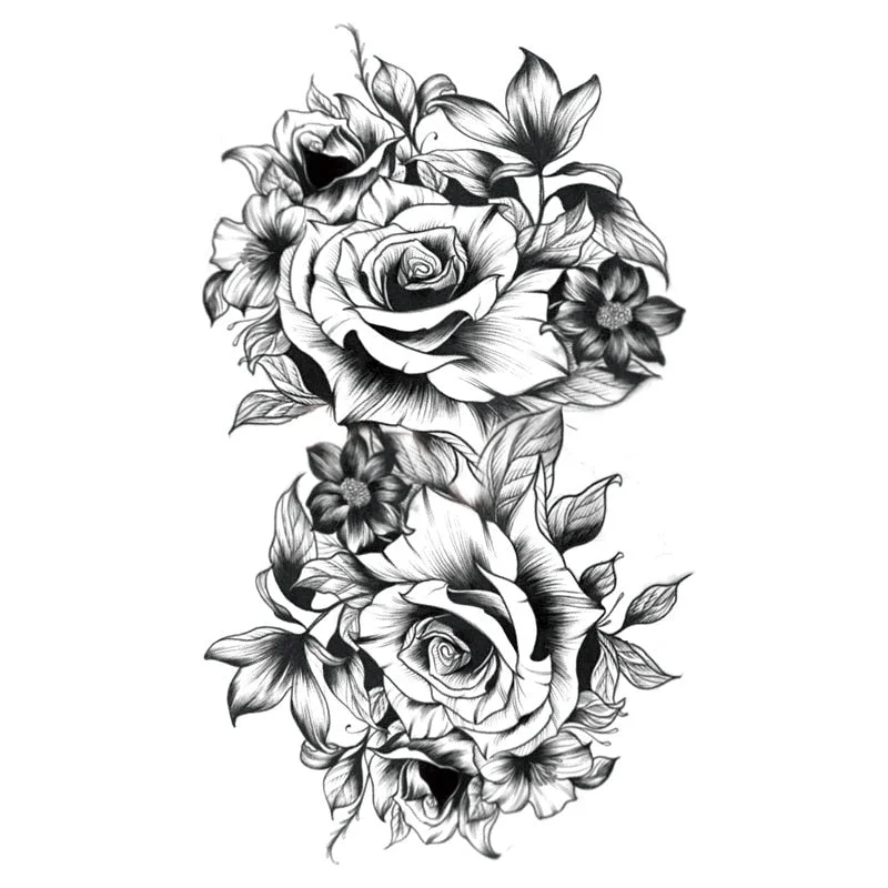 Waterproof Temporary Tattoo Stickers Butterfly Tiger Feather Design Tattoo Children Black Body Art Fake Tattoos for Men Women