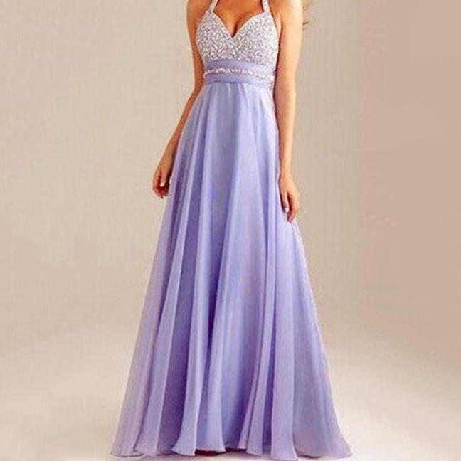 Elegant Noble Sexy Sleeveless Halter Evening Dress