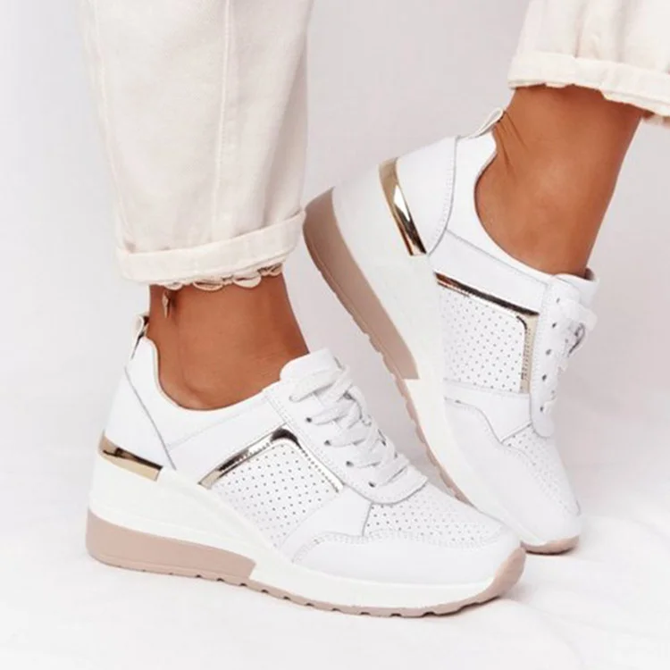 Orthopedic New Women Sneakers Lace-up Wedge Sport Design