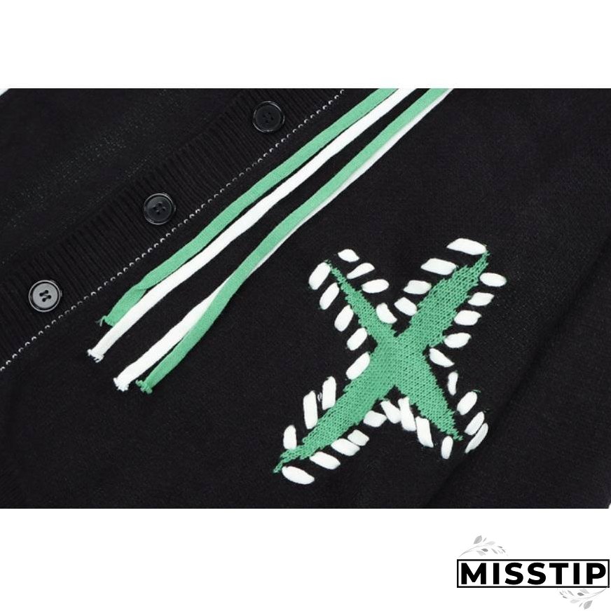 Tassel Star Pattern Cardigan Sweater