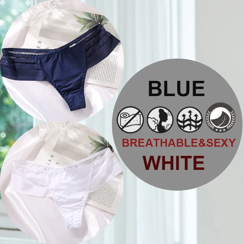 FINETOO 2PCS/Set M-XL G-string Women's Panties Sexy Perspective Seamless Panties Underwear Female See-Through Underpant Lingerie