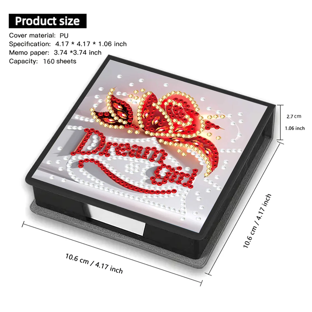 Dream Girl PU Diamond Painting Notecard Box 5D DIY Diamond Art Note Box
