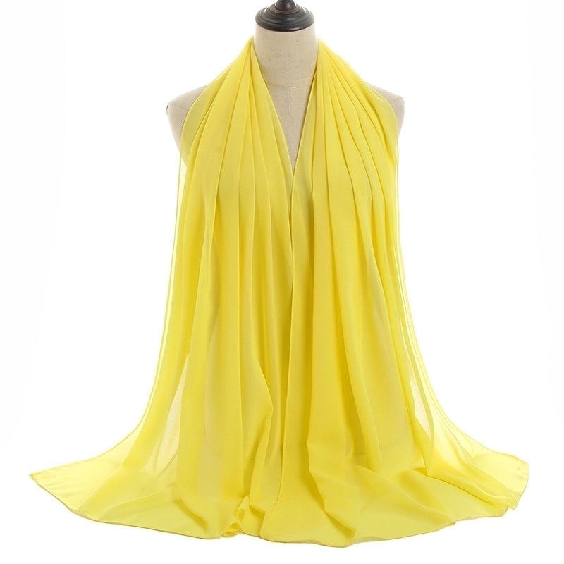 Women’s Minimalist Solid Color Chiffon Cotton Linen Scarves