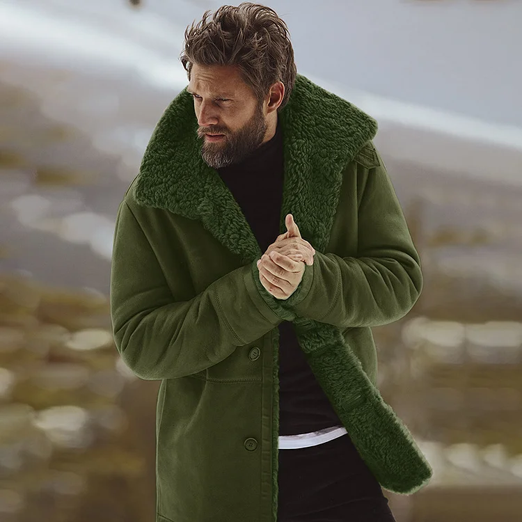 Warm Furry Coat Men's Overcoat VangoghDress