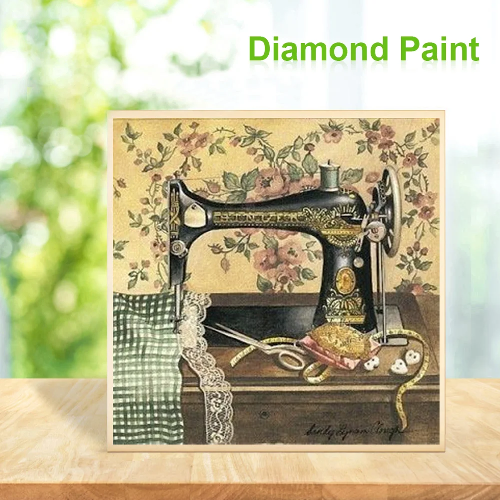 Full Round Diamond Painting 30*30cm - Sewing Machine