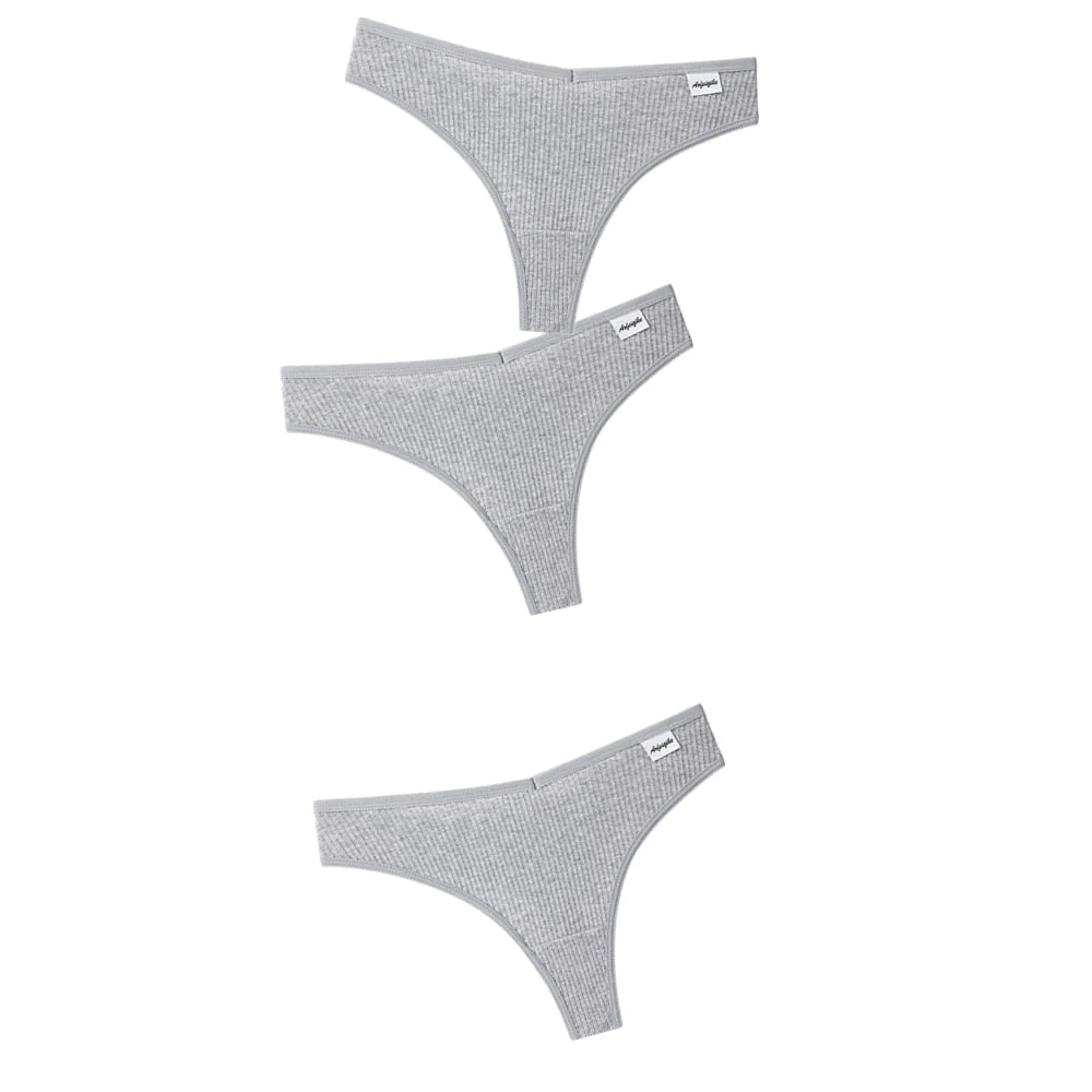 3PCS/Set G-string Panties Cotton Women's Underwear Sexy Panties Female Underpants Thong Solid Color Panty Lingerie T Back Design