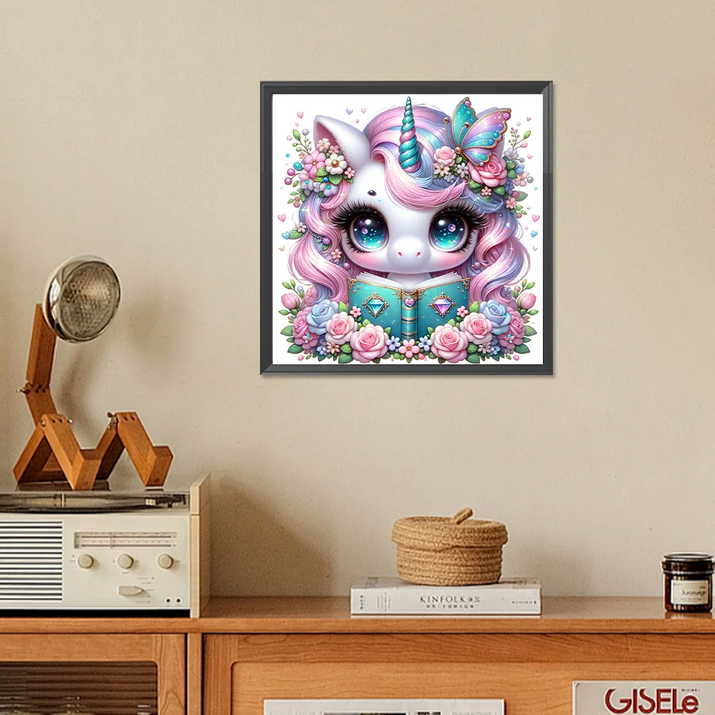 Diamond Painting - Full Square Drill - Read Unicorn(Canvas|35*35cm)