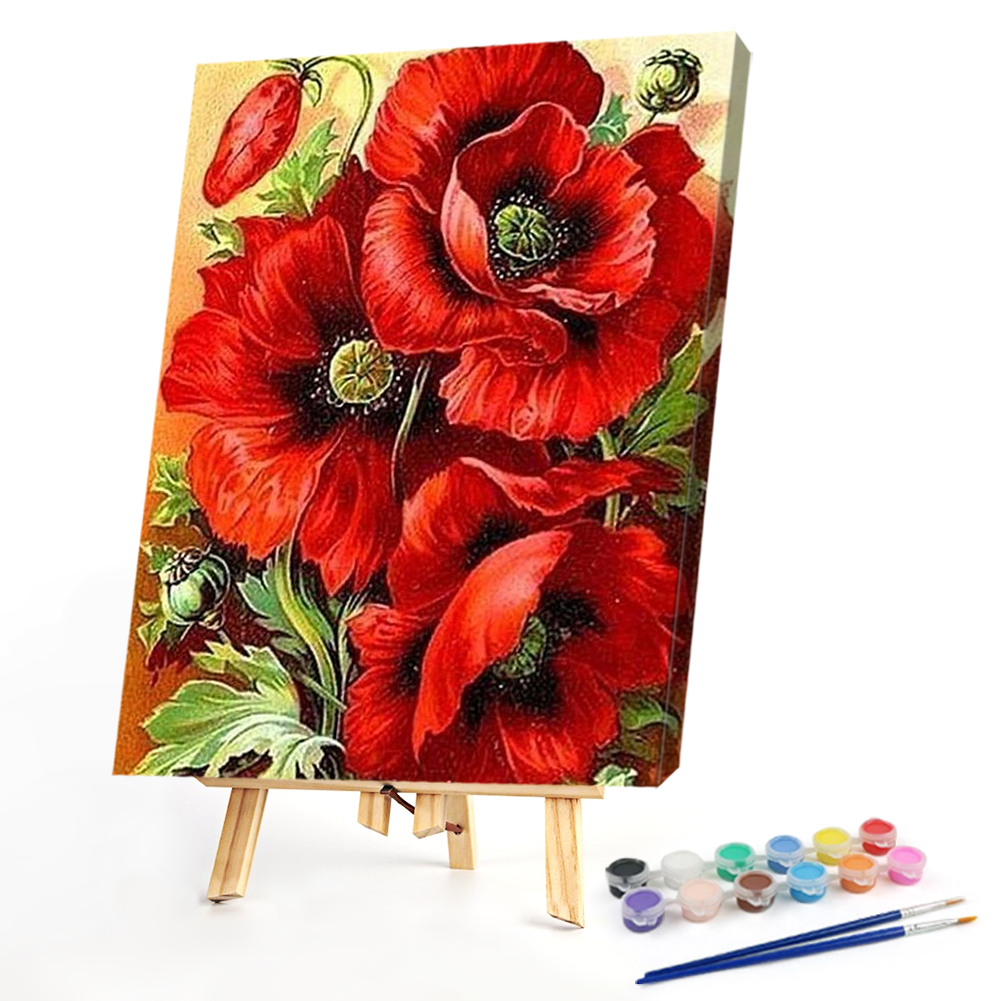 

40*50CM - Paint By Numbers - Red Flower, 501 Original