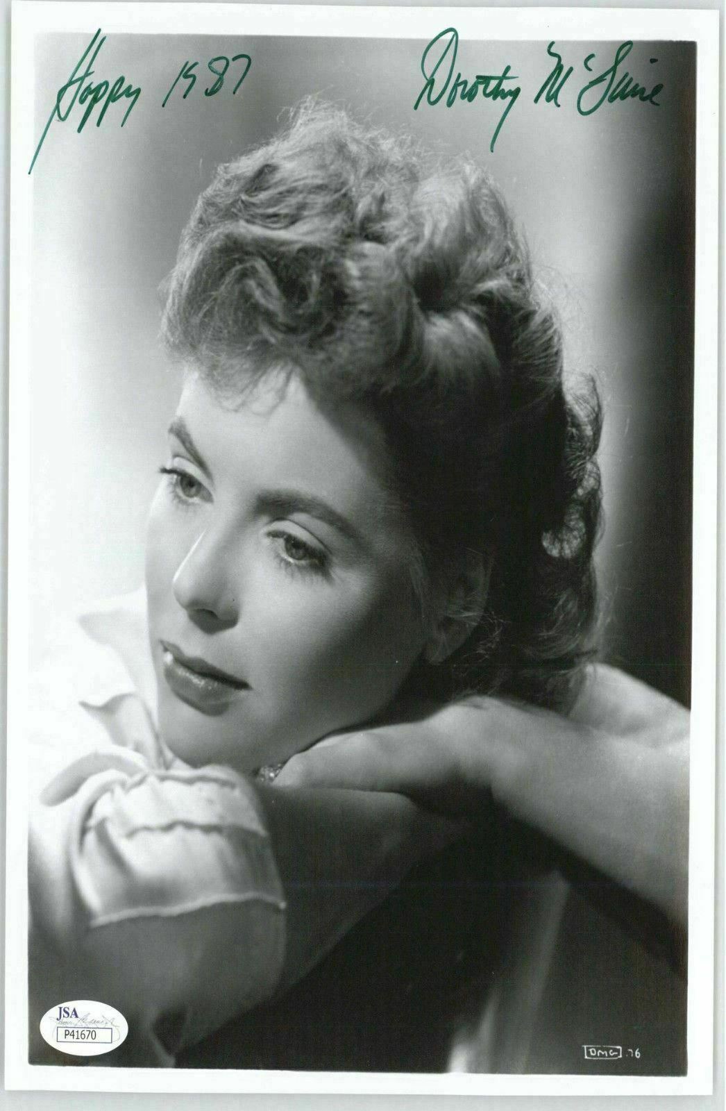 DOROTHY MCGUIRE (DECEASED) SIGNED 8X10 Photo Poster painting DATED 1987 JSA COA #P41670