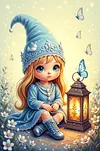 Luxury AB Velvet Diamond Painting Kit - Little Girl
