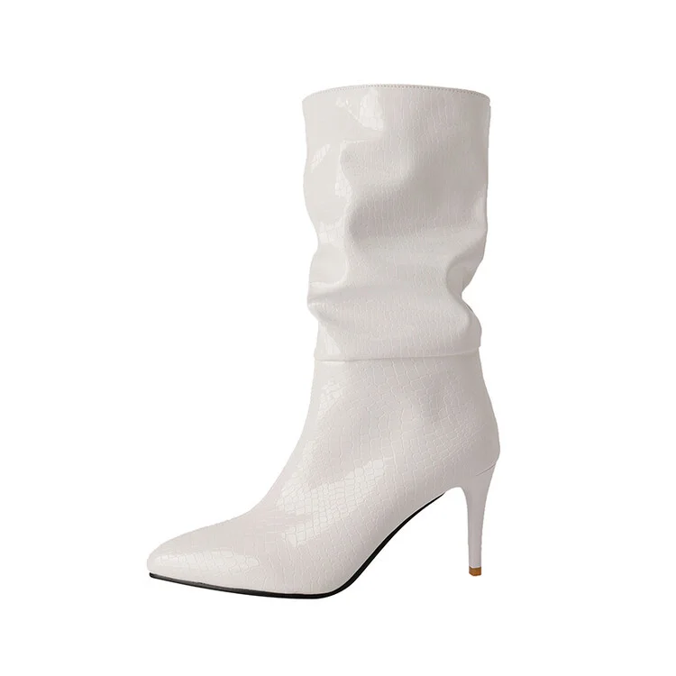 Tanguoant Tanguoant Fashion Women's Boots Painted Leather Pointed Thin Heel Middle Boots 2315