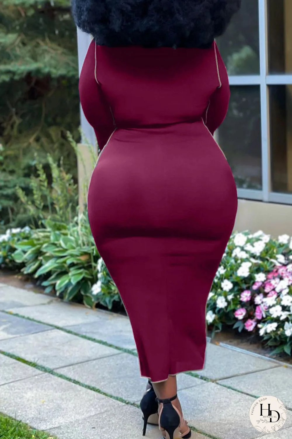 Blue Casual Solid Split Joint O Neck One Step Skirt Plus Size Dresses