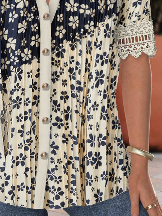 Women Half Sleeve V-neck Solid Color Dress