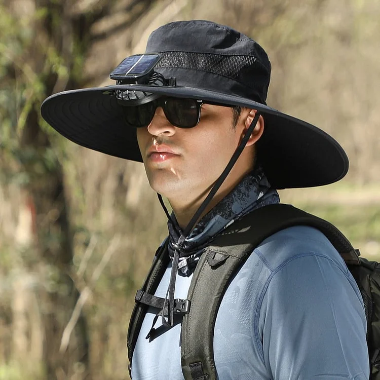 🔥HOT SALE 49% OFF-🌀 New Ultralight Solar Fan Sun Hat – Wide Brim for Max Comfort (Less Than 11oz) 