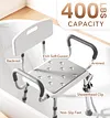 SOUNDFUSE Shower Chair for Inside  Shower with Arms and Back,  400 lbs Height Adjustable Shower Chair for Elderly and Disabled with Enhanced Non-Slip Feet, Heavy Duty Shower Seat.