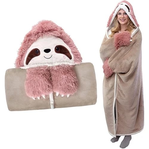  Wearable Hooded Blanket for Adults