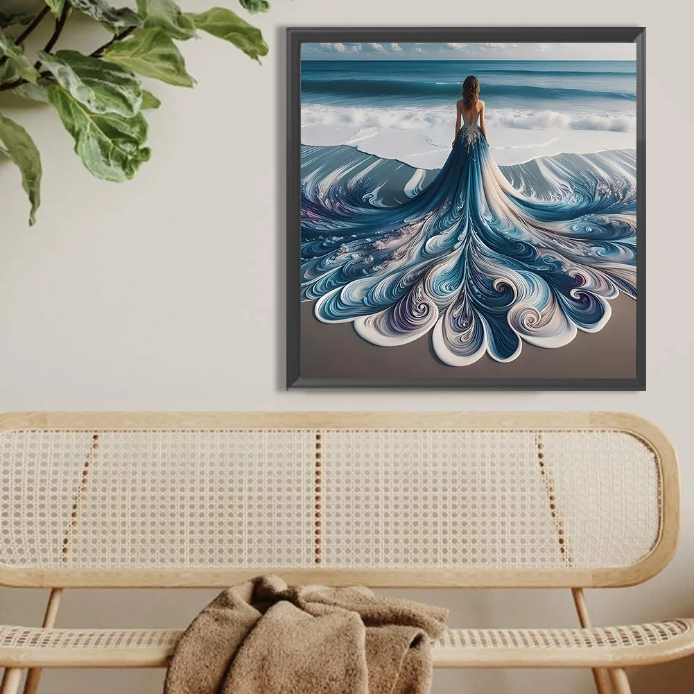 Diamond Painting - Full Round Drill - Gorgeous Skirt Beauty(Canvas|40*40cm)