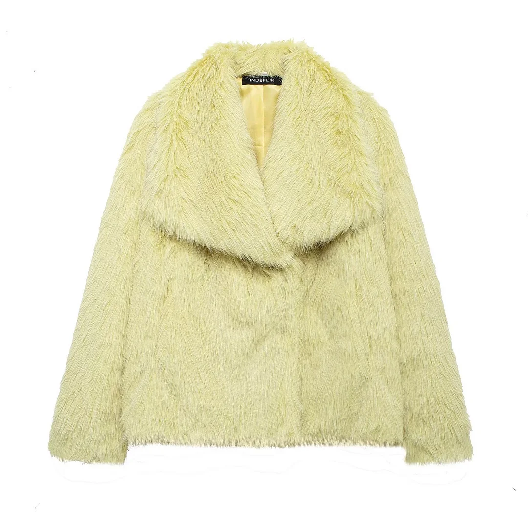Nigikala Nigikala Women's Winter Fashion Temperament Style Wind Artificial Fur Coat D69352