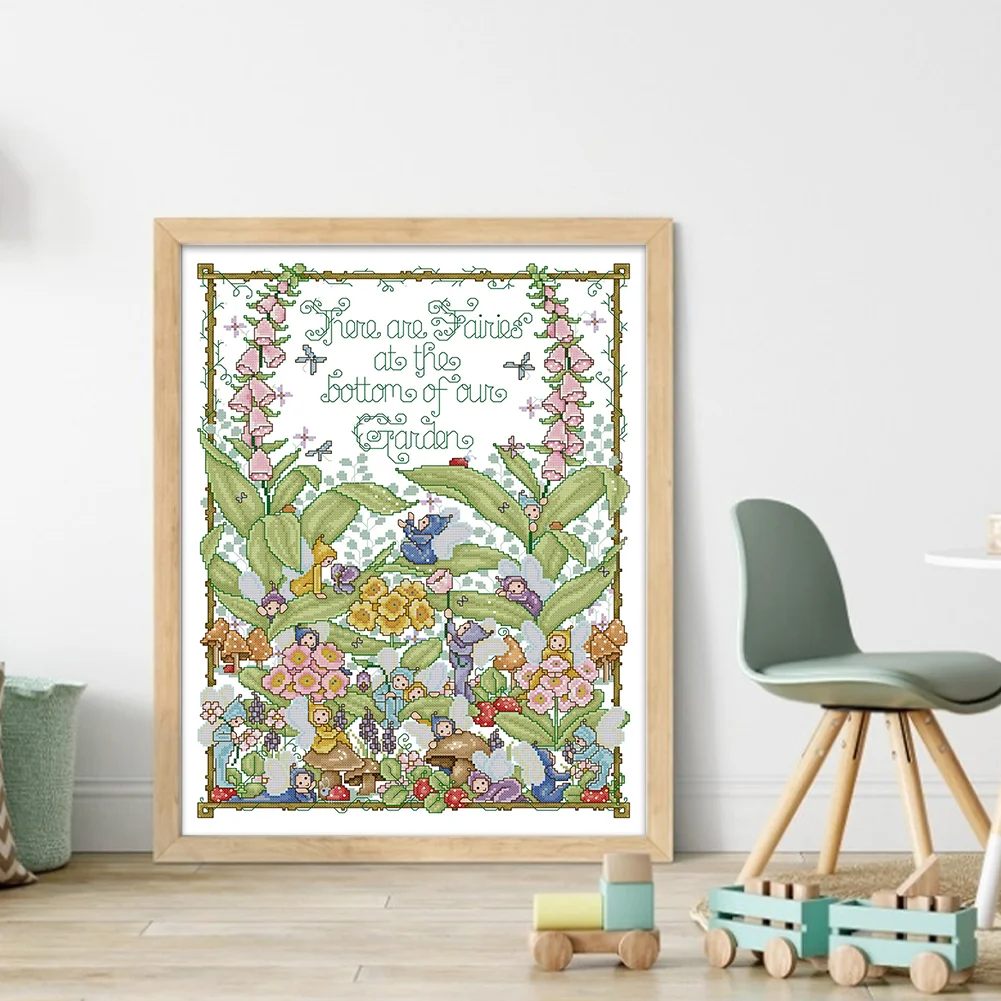 14CT Full Stamped Cross Stitch - Garden Elf(Canvas|41*52CM)