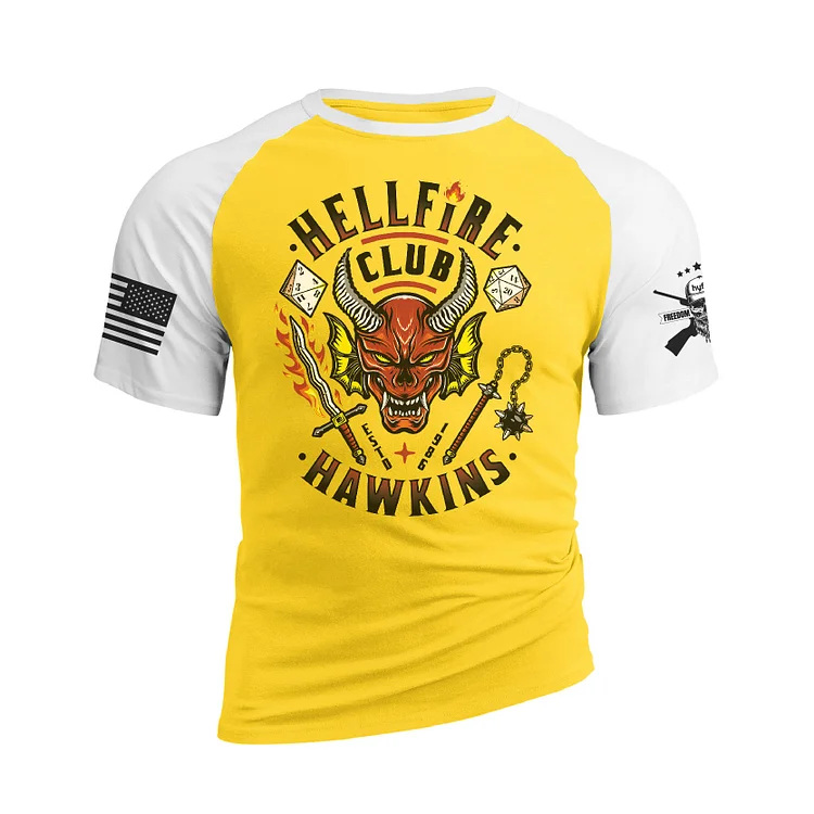HELLFIRE CLUB ESTD RAGLAN GRAPHIC TEE