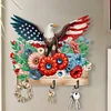(US Local)DIY Wooden Eagle and Flower DIY Diamond Painting Art Hooks Kit