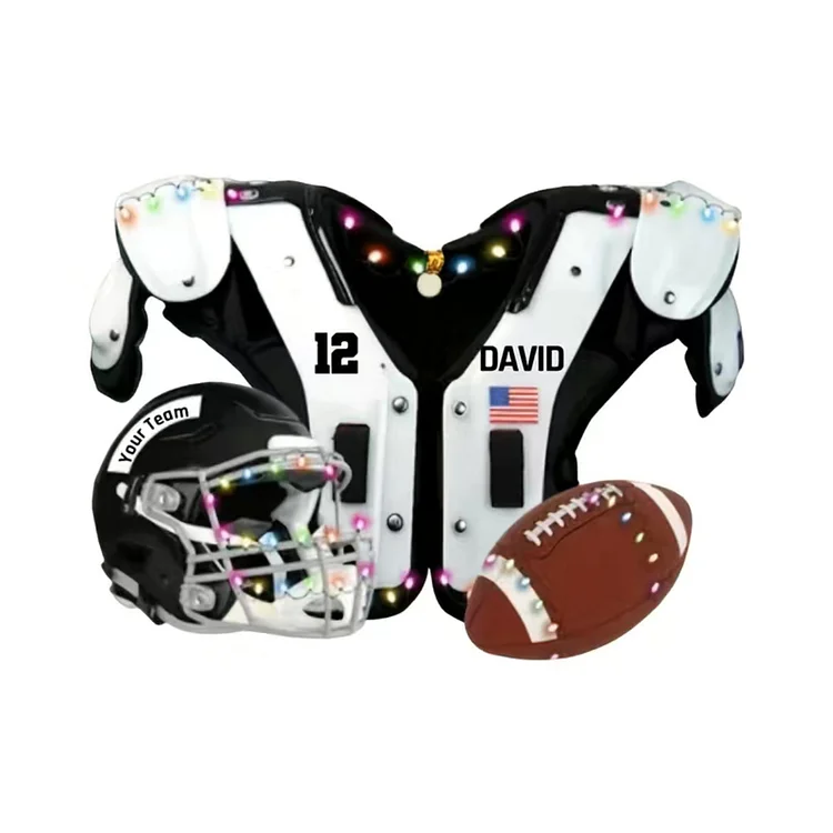 Personalized American Football Shoulder Pads And Helmet  ornament